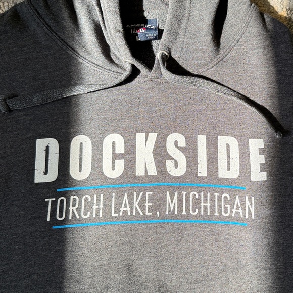 Dockside Torch Lake Michigan Charcoal Hoodie, Men’s Large. Like-new condition. - Picture 2 of 4